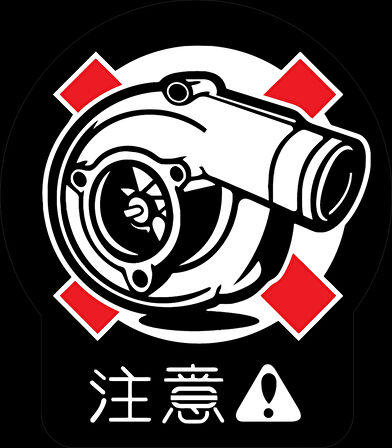 Turbo sticker 10x10 cmRenkli Sticker