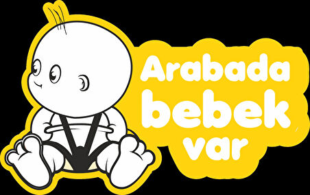 Arabada Bebek Var Sticker 10x10 cmRenkli Sticker