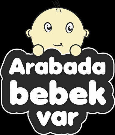 Arabada Bebek Var Sticker 3 10x10 cmRenkli Sticker