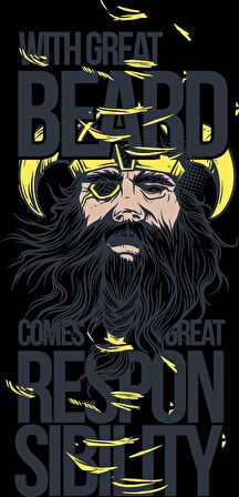 Beard Sticker 10x10 cmRenkli Sticker