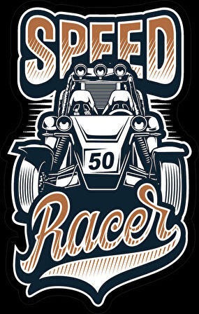 Speed Racer Sticker 10x10 cmRenkli Sticker