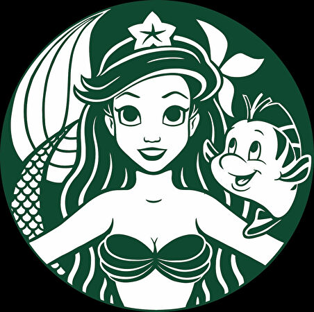 denizkızı sticker 10x10 cmRenkli Sticker