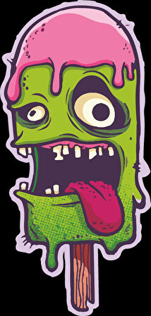 Dondurma Sticker 10x10 cmRenkli Sticker