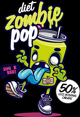zombie kutu içecek sticker 10x10 cmRenkli Sticker