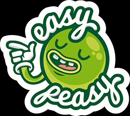 Easy Peasy Sticker 10x10 cmRenkli Sticker