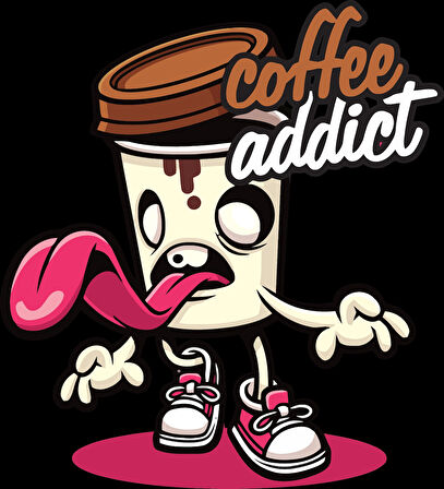 Coffe Addcit Sticker 10x10 cmRenkli Sticker