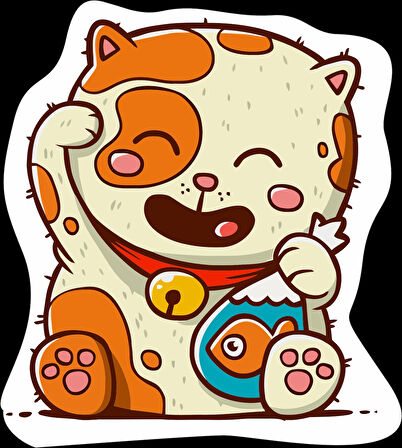 Kedi Sticker 10x10 cmRenkli Sticker