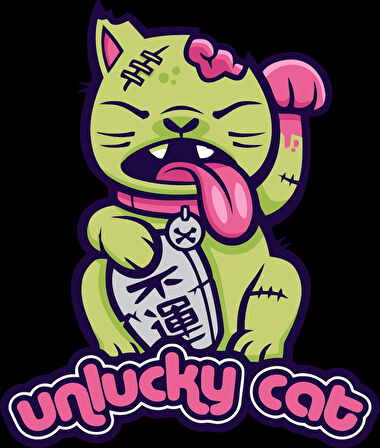 Unlucky Cat Şanssız Kedi 10x10 cmRenkli Sticker