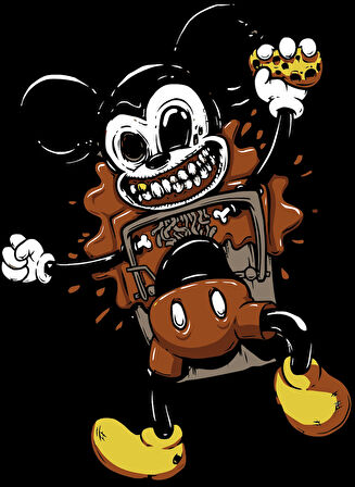 Zombie Mickie 10x10 cmRenkli Sticker