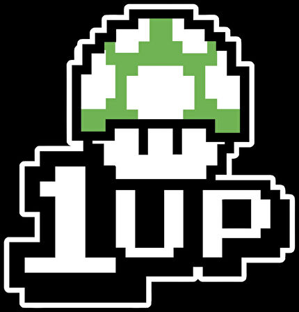 1up Sticker 10x10 cmRenkli Sticker