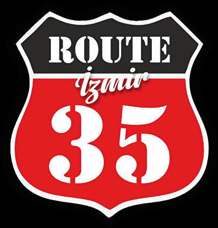 35 izmir Sticker 10x10 cmRenkli Sticker