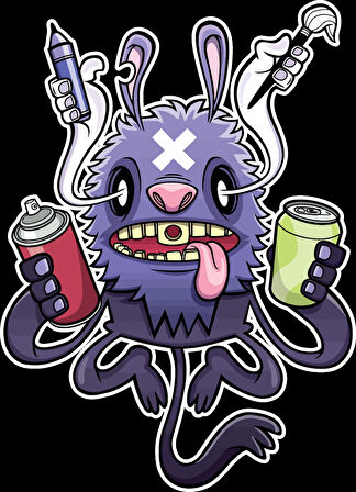 Ahtapot Sticker 10x10 cmRenkli Sticker