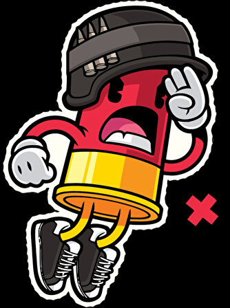 Mermi Sticker 10x10 cmRenkli Sticker