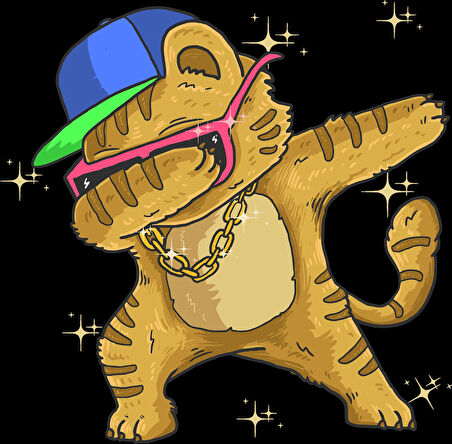 Kedi Sticker 10x10 cmRenkli Sticker