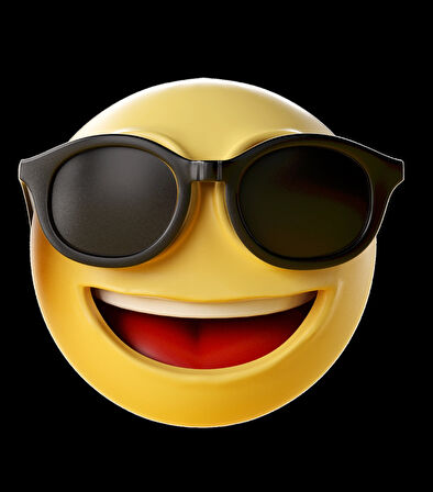 Gözlüklü Emoji Sticker 10x10 cmRenkli Sticker