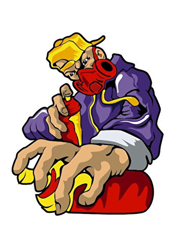 dj  10x10 cm Renkli Sticker