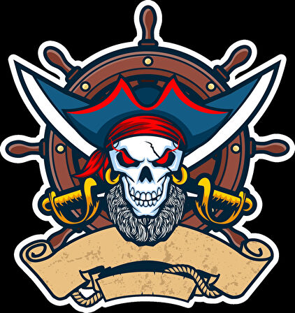 Korsan Sticker 10x10 cmRenkli Sticker