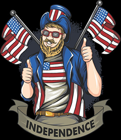 Amerikalı 10x10 cm Renkli Sticker