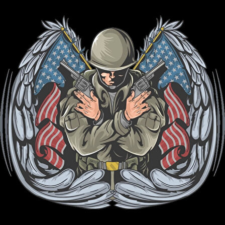 Amerikalı 10x10 cm Renkli Sticker