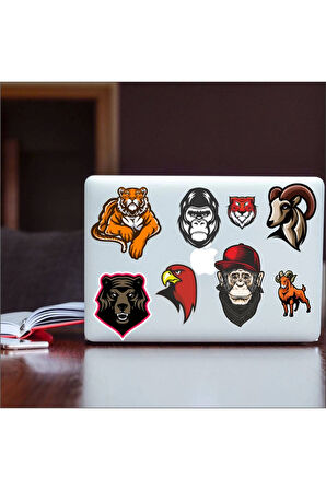 Agresif Hayvanlar Sticker Set-1 11 Parça Telefon, Tablet, Defter, Laptop Sticker