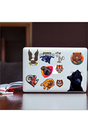 Agresif Hayvanlar Sticker Set-2 10 Parça Telefon, Tablet, Defter, Laptop Sticker