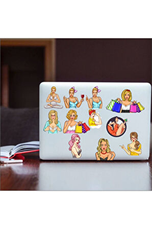 Plaj Kızı Stikcer Set-1 11 Parça Telefon, Tablet, Defter, Laptop Sticker