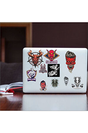Agresif İsimli Hayvanlar Sticker Set 9 Parça Telefon, Tablet, Defter, Laptop Sticker