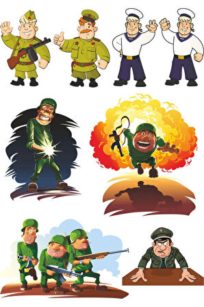 Asker Sticker Set-1 8 Parça Telefon, Tablet, Defter, Laptop Sticker