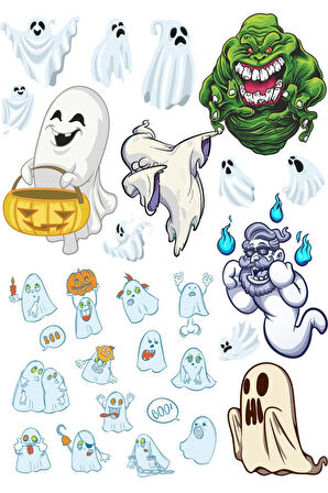 Hayalet Sticker Set-1 17 Parça Telefon, Tablet, Defter, Laptop Sticker