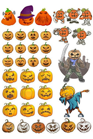 happy halloween Sticker Set-3 20 Parça Telefon, Tablet, Defter, Laptop Sticker
