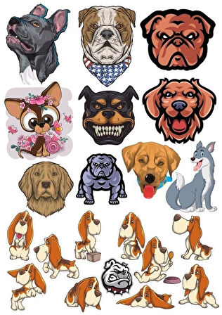Köpek Sticker Set-4 13 Parça Telefon, Tablet, Defter, Laptop Sticker