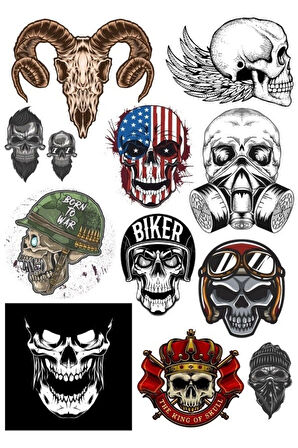 Kuru Kafalar Sticker Set-1 14 Parça Telefon, Tablet, Defter, Laptop Sticker