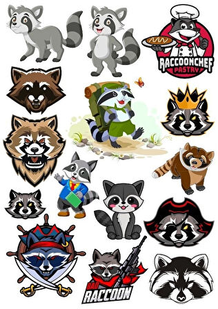 Racun Sticker Set-2 15 Parça Telefon, Tablet, Defter, Laptop Sticker