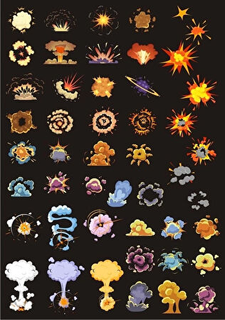 Patlamalar Sticker Set- 20 Parça Telefon, Tablet, Defter, Laptop Sticker