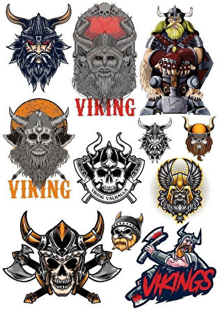 Kuru Kafa Vikings Sticker Set 11 Parça Telefon, Tablet, Defter, Laptop Sticker