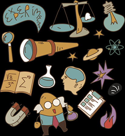 Bilim Uzay Sticker Set 15 Parça Telefon, Tablet, Defter, Laptop Sticker