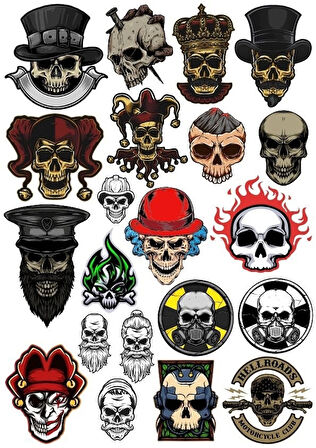 İskelet Sticker Set-12 13 Parça Telefon, Tablet, Defter, Laptop Sticker