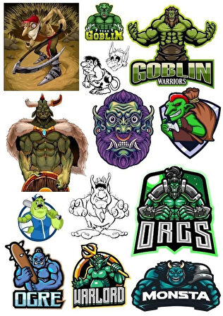Goblin Sticker Set 13 Parça Telefon, Tablet, Defter, Laptop Sticker