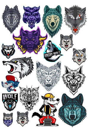 Kurt Wolf Sticker Set-4 17 Parça Telefon, Tablet, Defter, Laptop Sticker