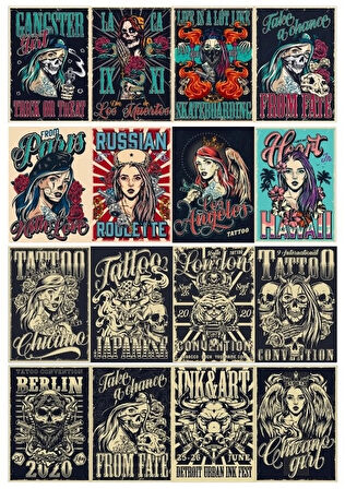 Retro Russian Poster Sticker 12 Parça Telefon, Tablet, Defter, Laptop Sticker