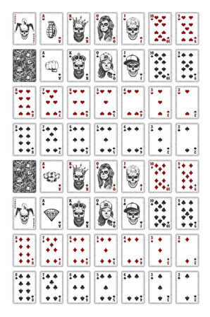 Poker Destesi Sticker Set 56 Parça Telefon, Tablet, Defter, Laptop Sticker