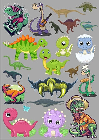 Dino Dinazro Sticker Set-2 13 Parça Telefon, Tablet, Defter, Laptop Sticker