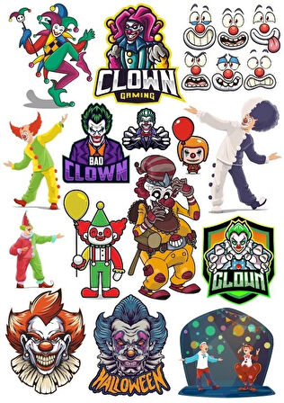 Paylanço Joker Sticker Ser 19 Parça Telefon, Tablet, Defter, Laptop Sticker