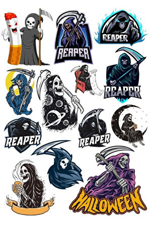 Cellat ve Hallowen Sticker Set 13 Parça Telefon, Tablet, Defter, Laptop Sticker
