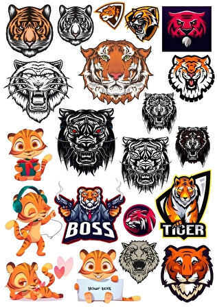 Kaplan Sticker Set 11 20 Parça Telefon, Tablet, Defter, Laptop Sticker