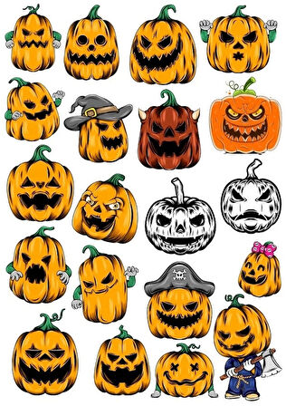 Balkabakları Sticker Set 4 16 Parça Telefon, Tablet, Defter, Laptop Sticker