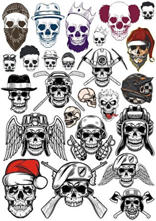 Kurukafa Sticker Set 11 20 Parça Telefon, Tablet, Defter, Laptop Sticker