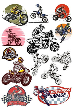 Motorcu ve Motor Sitcker Set 15 Parça Telefon, Tablet, Defter, Laptop Sticker