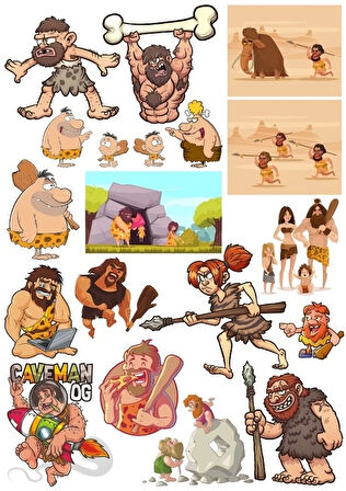 Taş Devri Sticker Set 20 Parça Telefon, Tablet, Defter, Laptop Sticker