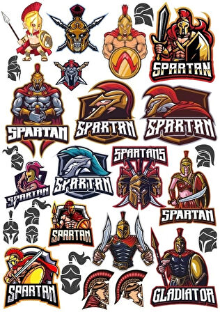 Spartalı Savaşçı Sticker Set 1 20 Parça Telefon, Tablet, Defter, Laptop Sticker